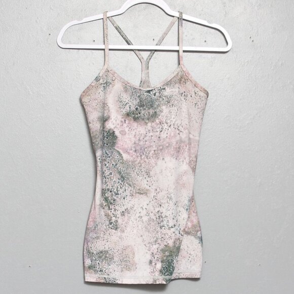 Lululemon athletica power Y tank sugar crush multi color athletic yoga tank top - Picture 1 of 5